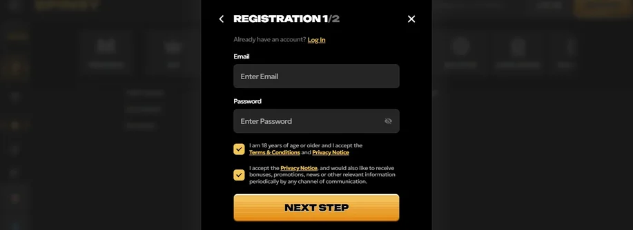 Register via registration form